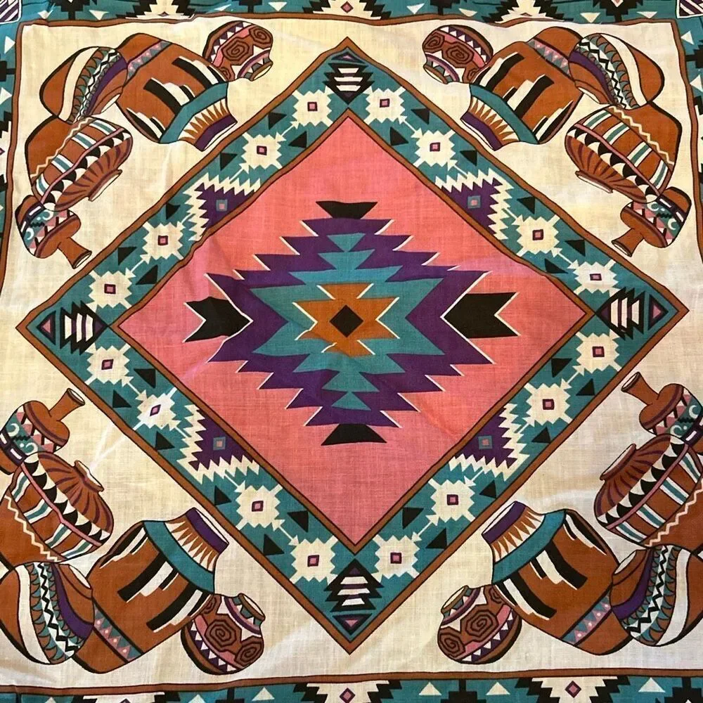 New 2 Vintage springs southwestern Navajo bandanna blue beige